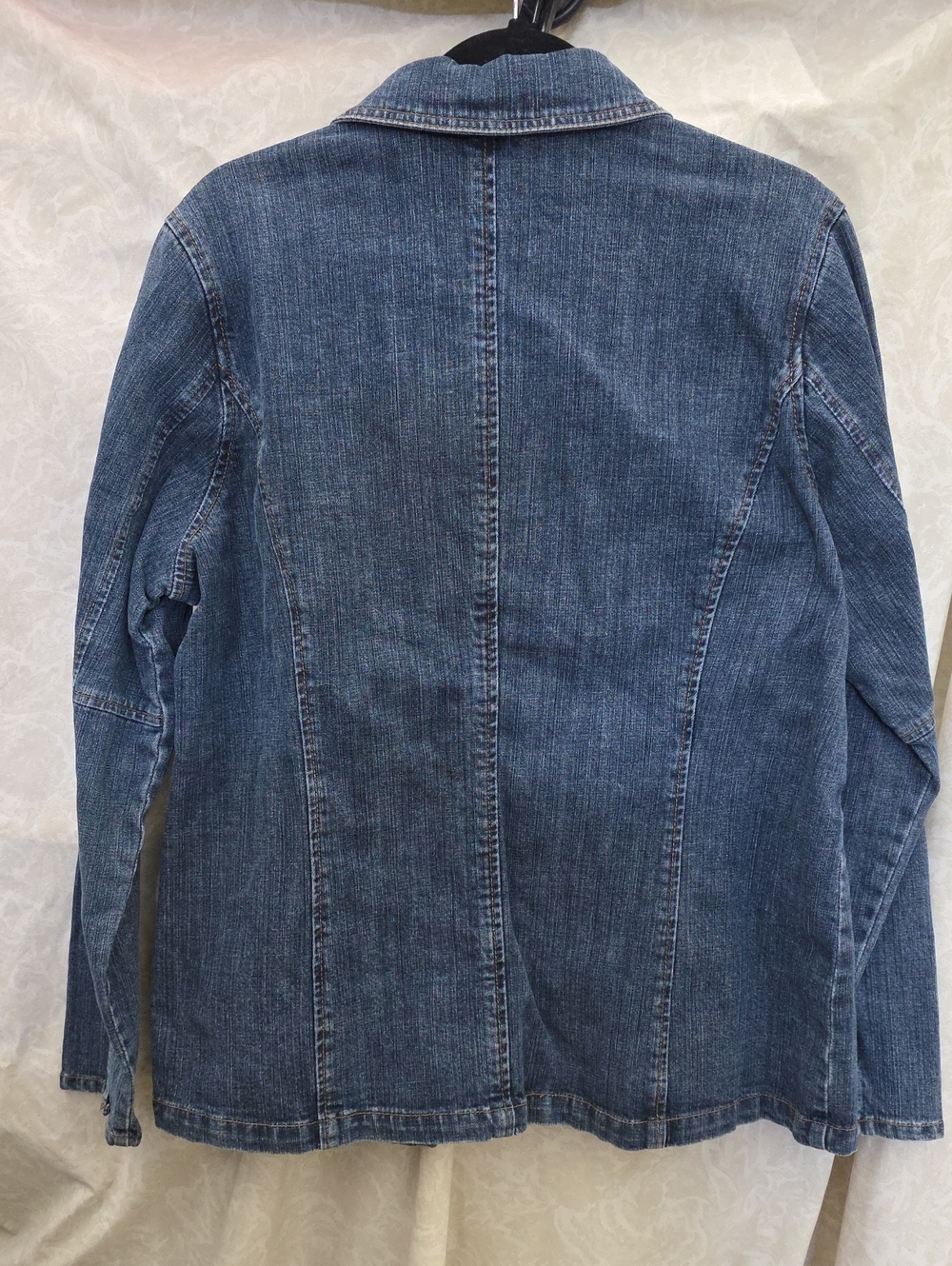 New With Tags RXB Denim Ruffled Button-Front Jacket - Blue - Picture 8 of 8